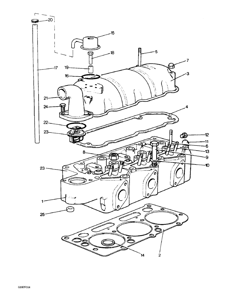Схема запчастей Case IH 885N - (2-12) - CYLINDER HEAD (02) - ENGINE