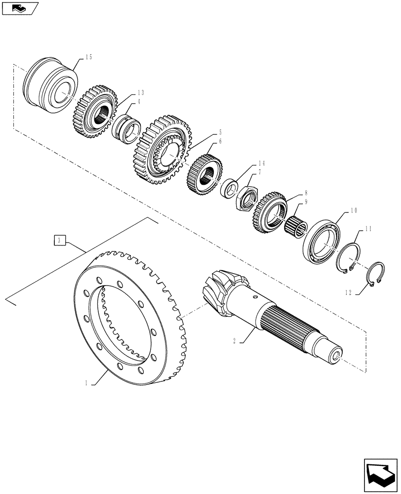 Схема запчастей Case IH FARMALL 55A - (27.106.01[01]) - DIFFERENTIAL PINION SHAFT & GEARS - 4WD (27) - REAR AXLE SYSTEM