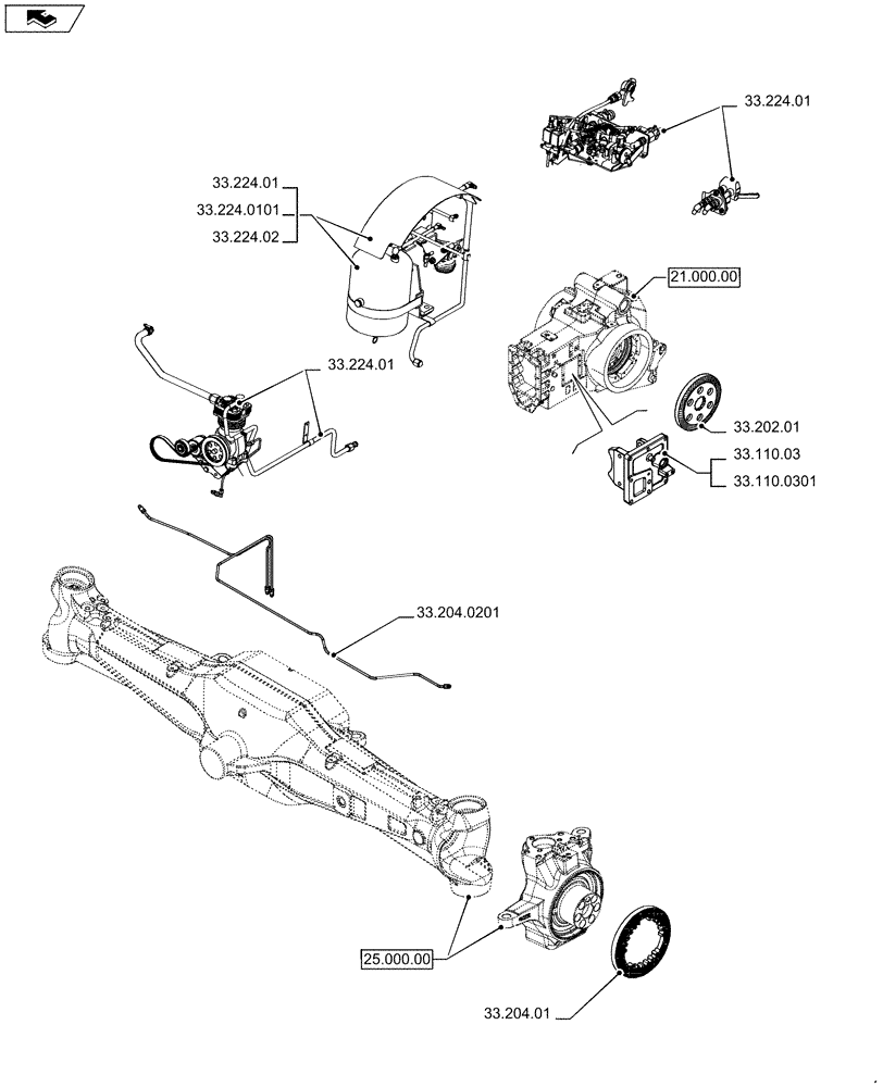 Схема запчастей Case IH PUMA 185 - (33.000.00[02]) - PICTORIAL INDEX - BRAKES & CONTROLS (33) - BRAKES & CONTROLS