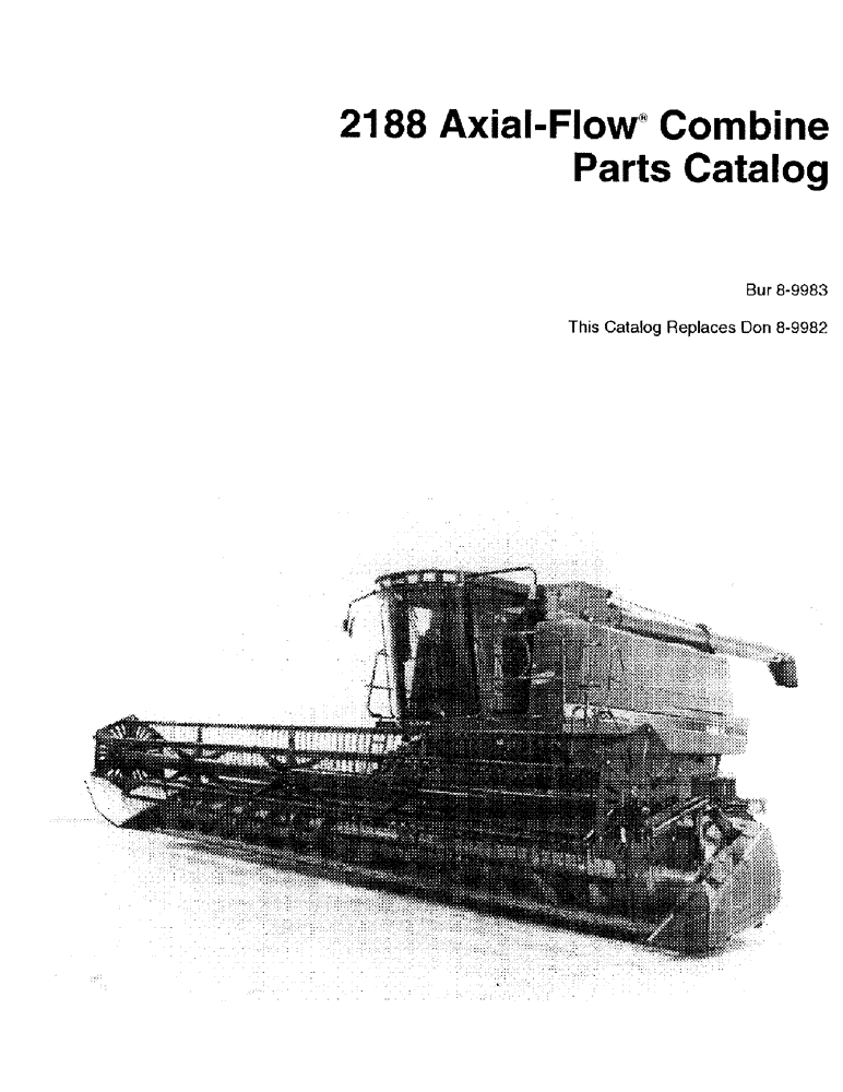 Схема запчастей Case IH 2188 - (1-01) - 2188 AXIAL-FLOW COMBINE (00) - PICTORIAL INDEX