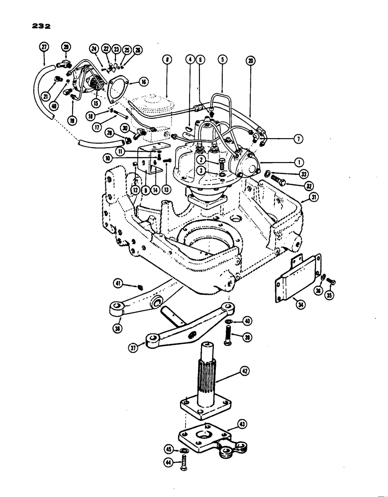 Схема запчастей Case IH 530 - (232) - POWER STEERING, GENERAL PURPOSE S/N 8191147 AND AFTER, PRIOR TO S/N 8262800) (05) - STEERING