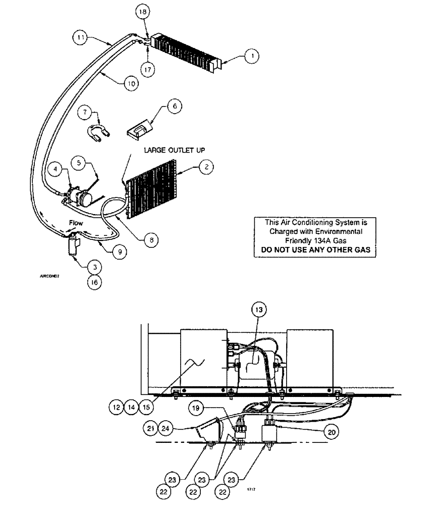 Схема запчастей Case IH SPX2130 - (02-006) - AIR CONDITIONER Cab Exterior