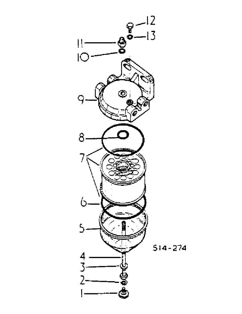 Схема запчастей Case IH 2400 - (12-74) - FUEL FILTER, BOSCH INJECTION C.R. PUMP Power
