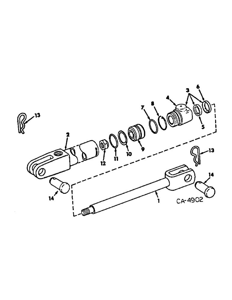 Схема запчастей Case IH 92 - (D-09) - HYDRAULIC CYLINDER, 2 X 8 IN. SINGLE ACTION 