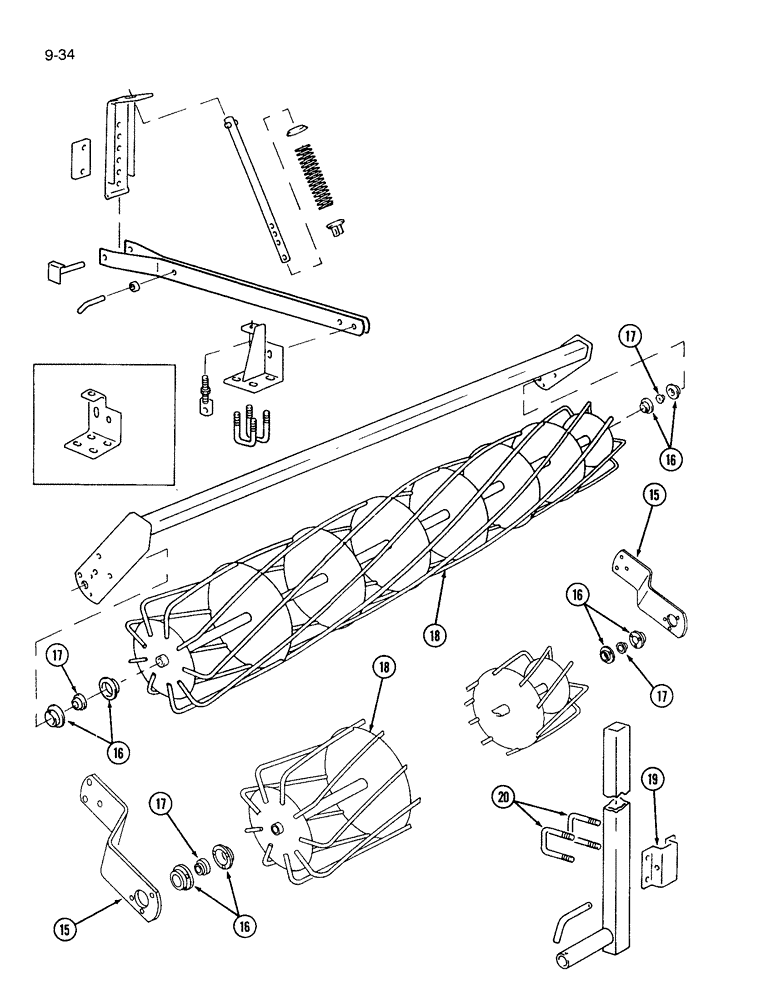 Схема запчастей Case IH 365 - (9-34) - ROTARY MULCHER, DOUBLE UNITS (09) - CHASSIS/ATTACHMENTS