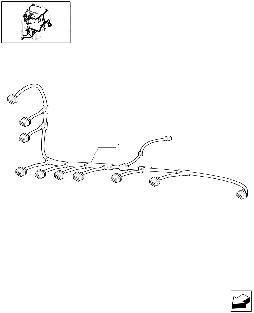 Схема запчастей Case IH MAXXUM 110 - (1.91.4[07]) - TRANSMISSION 12X12 - CONTROL PANEL CABLE - W/CAB (10) - OPERATORS PLATFORM/CAB