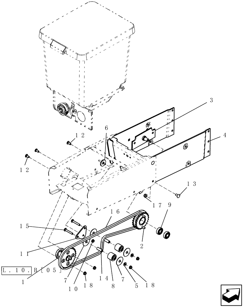 Схема запчастей Case IH 1200 - (L.10.B[04]) - GRANULAR CHEMICAL DRIVE (ASN CBJ0018111) L - Field Processing