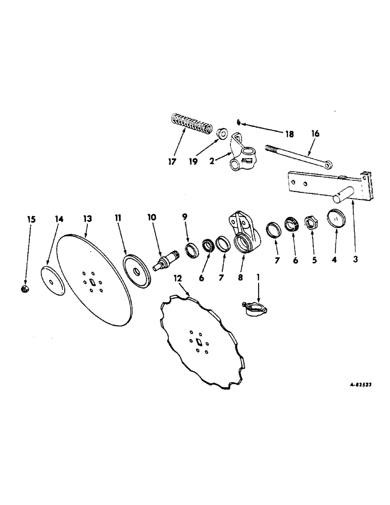 Схема запчастей Case IH 60 - (C-06) - HEAVY-DUTY ROLLING COLTER, CUSHION SPRING TYPE, ONE PER FURROW 