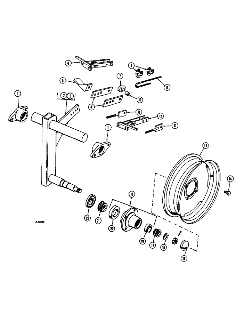 Схема запчастей Case IH FC-SERIES - (38) - AXLE, WHEEL AND DEPTH CONTROL 