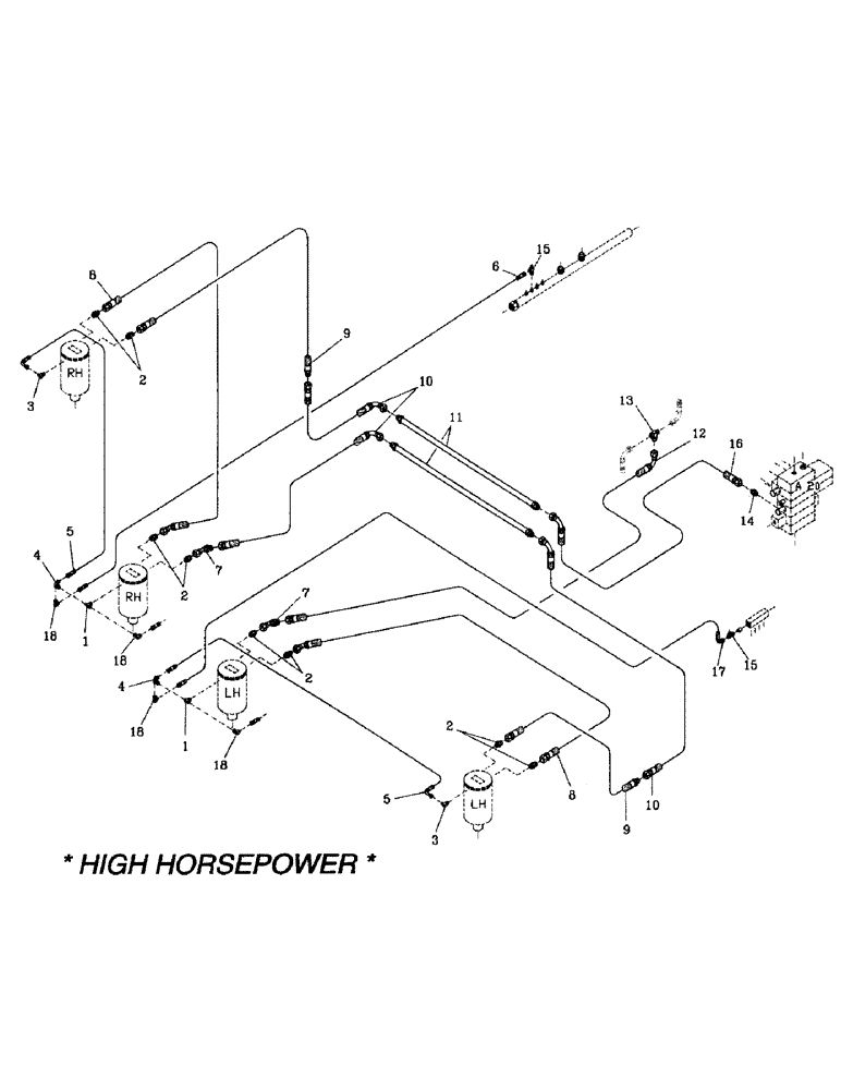 Схема запчастей Case IH 7000 - (B06-18) - HYDRAULIC CIRCUIT, CROPDIVIDER SPIRALS Hydraulic Components & Circuits