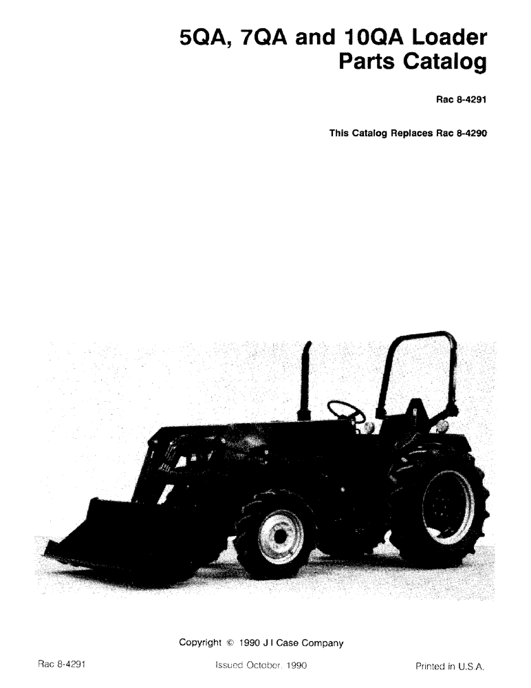 Схема запчастей Case IH 10QA - (1-01) - 5QA, 7QA AND 10QA LOADER PARTS CATALOG (00) - PICTORIAL INDEX