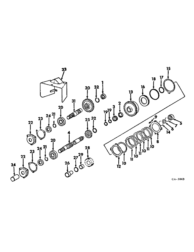 Схема запчастей Case IH 574 - (07-42) - DRIVE TRAIN, INDEPENDENT POWER TAKE-OFF, DUAL SPEED (04) - Drive Train