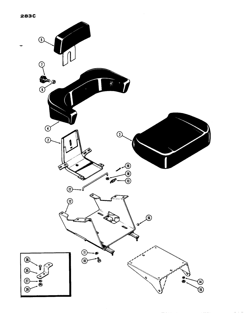 Схема запчастей Case IH 770 - (283C) - SERIES 30 SEAT (09) - CHASSIS/ATTACHMENTS