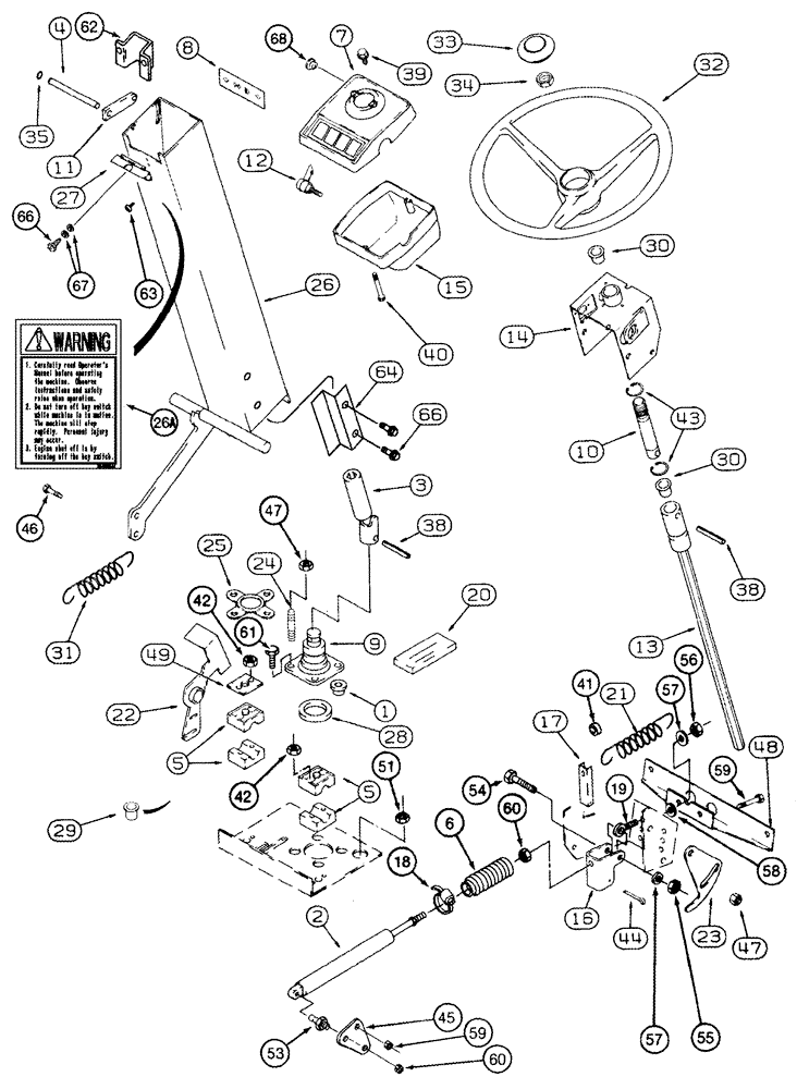 Схема запчастей Case IH 620 - (05-01) - STEERING WHEEL MOUNTING (04) - STEERING