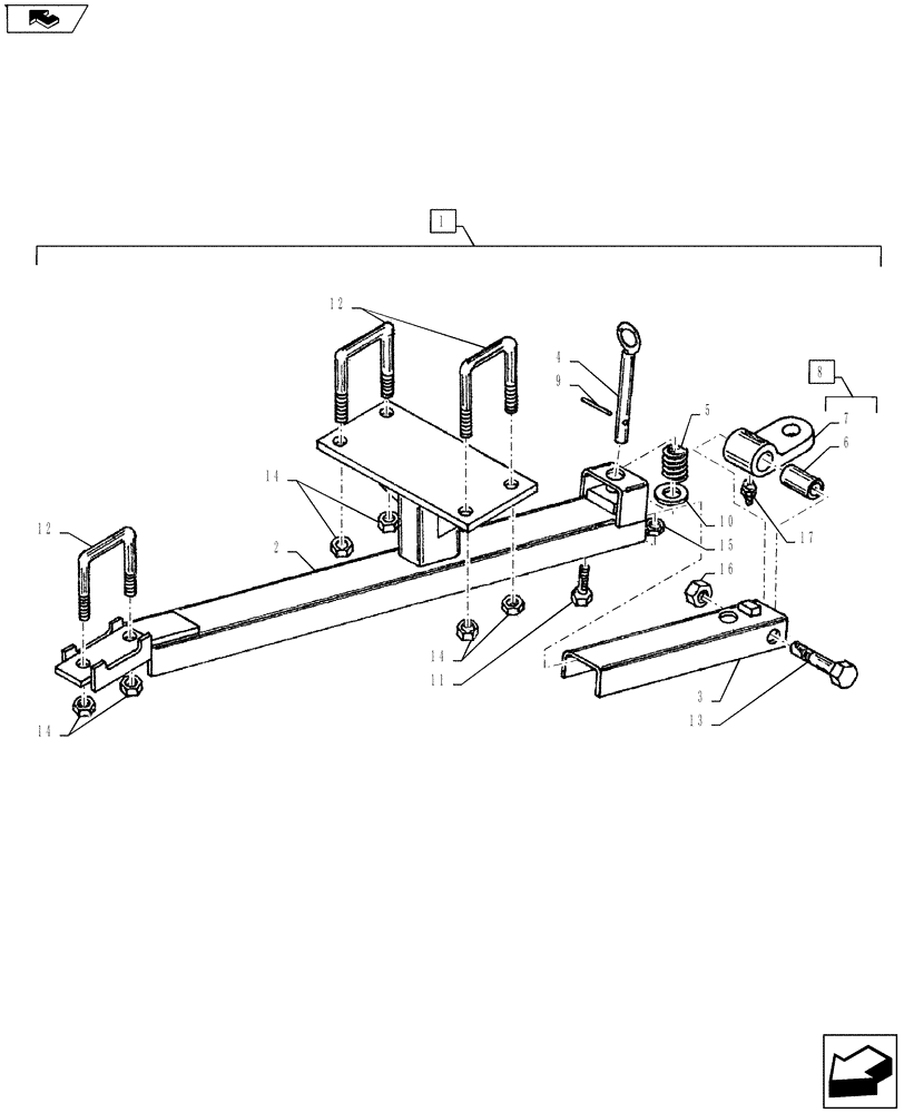 Схема запчастей Case IH COULTER CHAMP - (39.110.03) - REAR HITCH ASSY (39) - FRAMES AND BALLASTING
