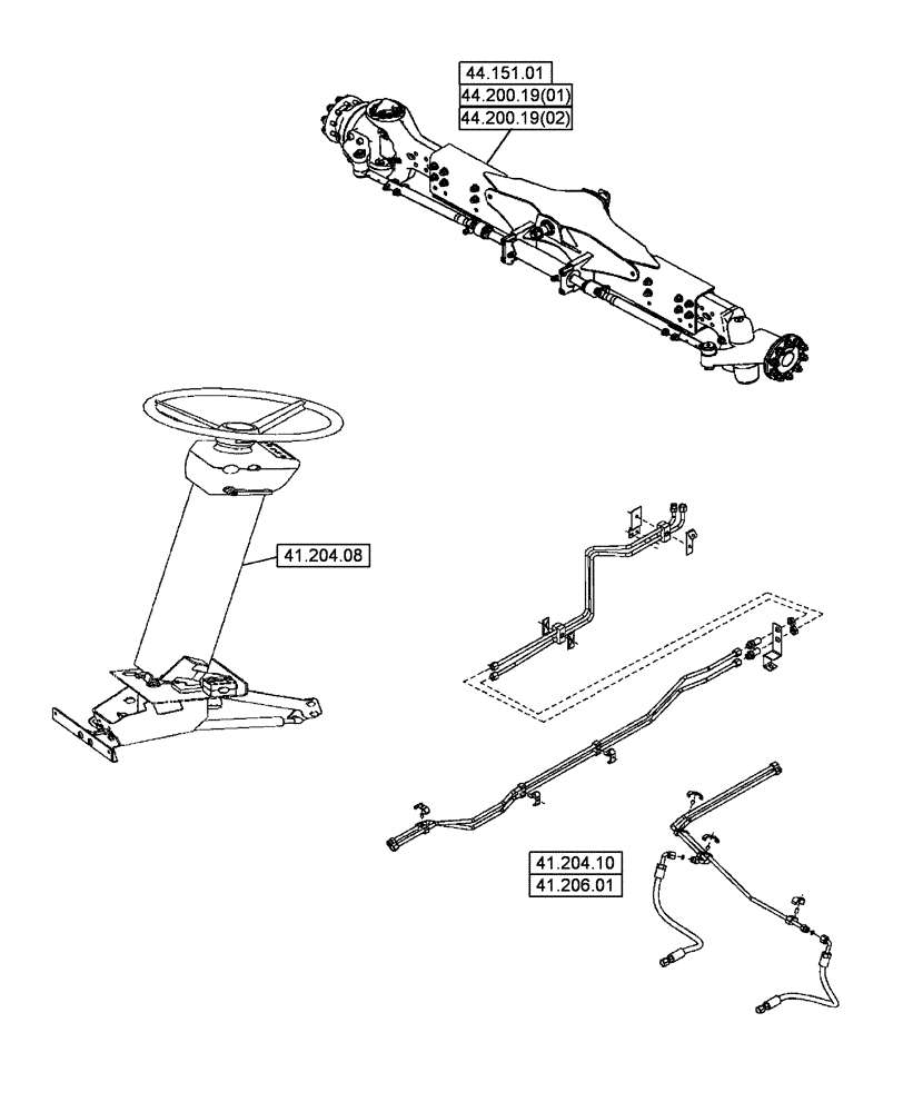 Схема запчастей Case IH 5130 - (41.000.00) - SECTION INDEX - STEERING (41) - STEERING