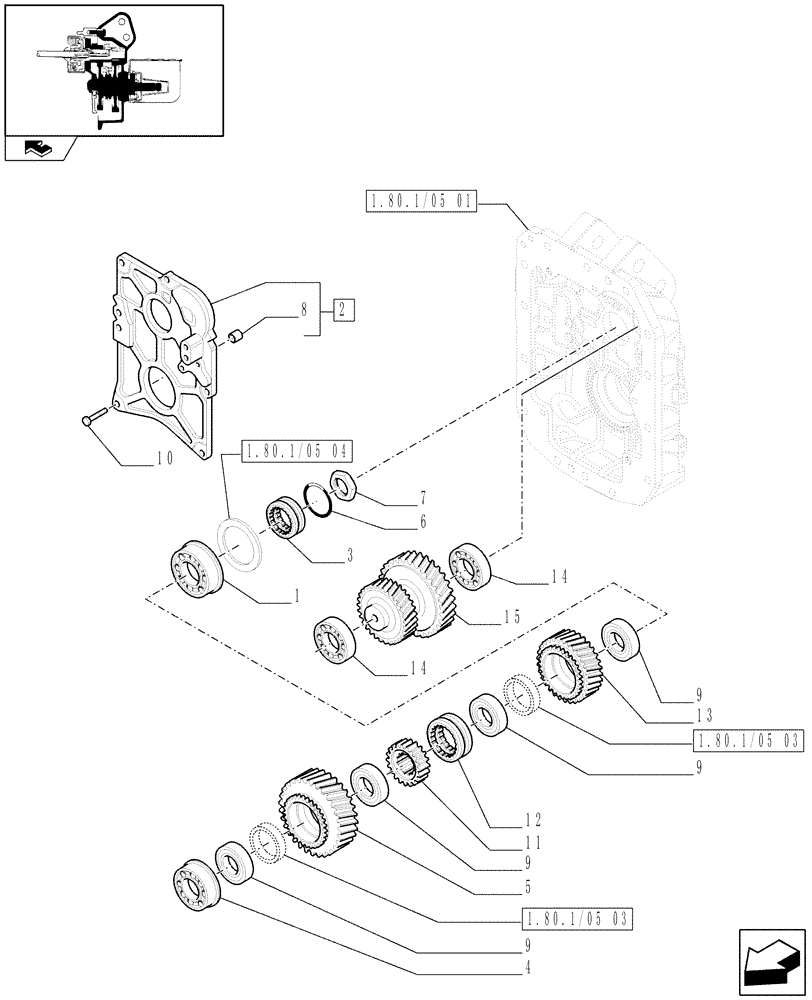 Схема запчастей Case IH PUMA 195 - (1.80.1/05[02]) - (VAR.349-374) 4 SPEED SHIFTABLE PTO ELECTRIC CONTROL 540/540E/1000/1000E - SHAFT AND GEARS - D6479 (07) - HYDRAULIC SYSTEM