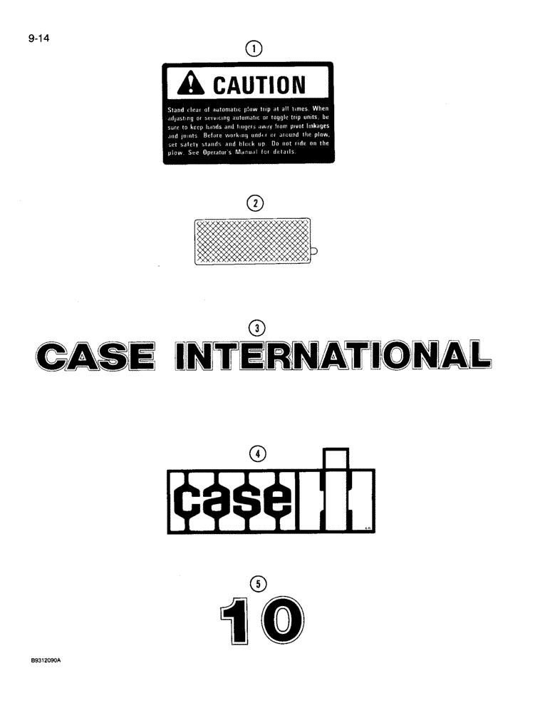 Схема запчастей Case IH 10 - (9-14) - DECALS, CASE IH, 10 SUBSOIL CHISEL (09) - CHASSIS/ATTACHMENTS