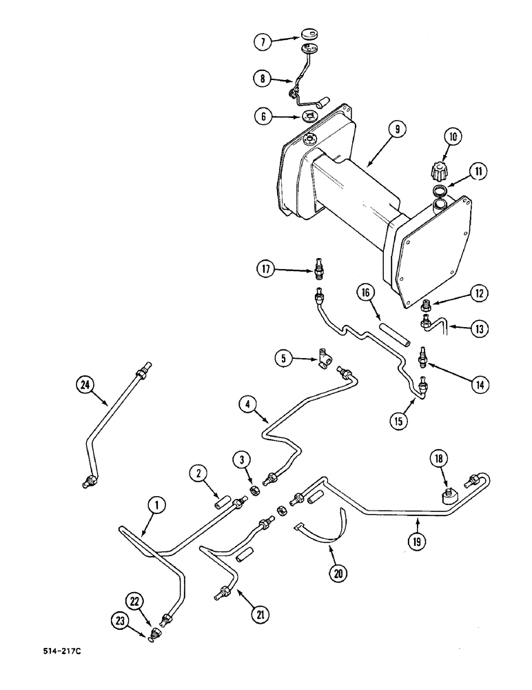 Схема запчастей Case IH 248 - (3-184) - FUEL TANK AND PIPING, 258, 585 (03) - FUEL SYSTEM