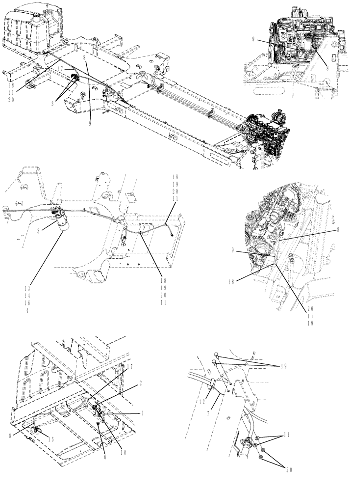 Схема запчастей Case IH SPX3320 - (04-029) - FUEL GROUP, FITTINGS & LINES Suspension & Frame