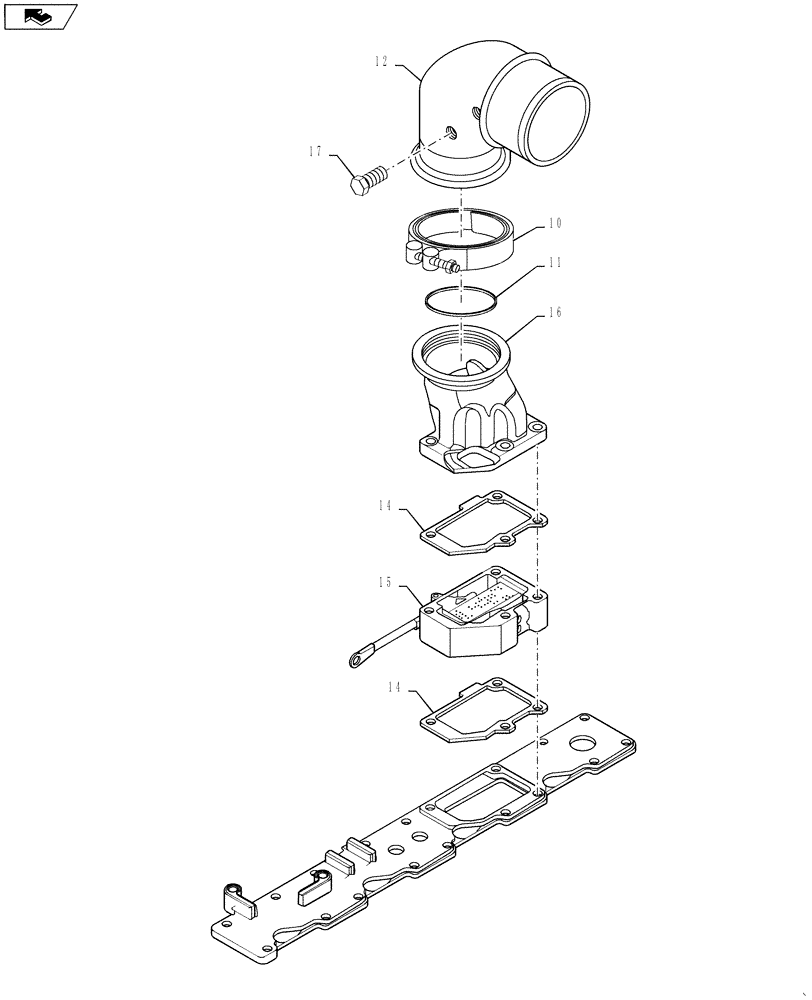 Схема запчастей Case IH 4420 - (03-008) - INTAKE SYSTEM, CHARGE AIR COOLER (01) - ENGINE