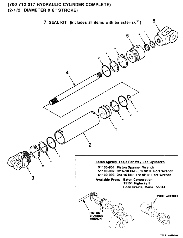 Схема запчастей Case IH 8830 - (9-30) - HYD CYL ASSY, GUARD ANGLE TILT KIT, 700712017 HYD CYL COMPLETE 2-1/2 IN DIAMETER X 8 IN STROKE (09) - CHASSIS