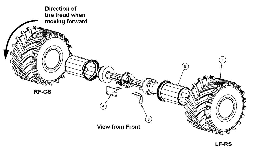 Схема запчастей Case IH 4375 - (05-002[02]) - REAR TIRE GROUP - 66”, FIRESTONE, 16 PLY ASSY,WHEEL/TIRE RR-CS Tires