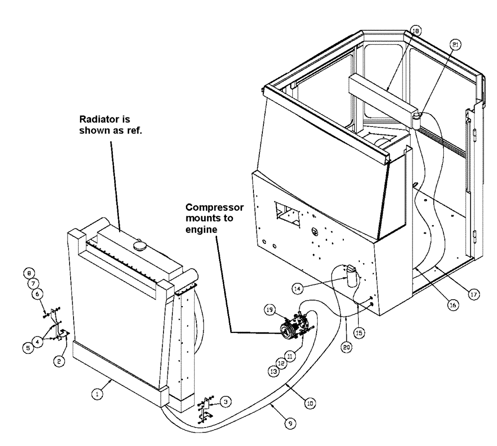Схема запчастей Case IH FLX4330 - (01-006) - AIR CONDITIONER GROUP (10) - CAB