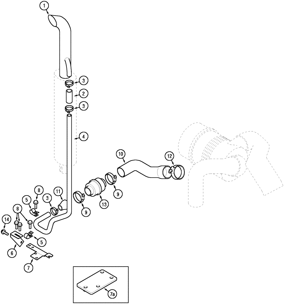 Схема запчастей Case IH C70 - (02-17) - VERTICAL EXHAUST (02) - ENGINE