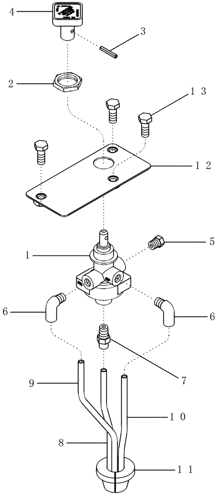 Схема запчастей Case IH MX230 - (07-16) - TRAILER BRAKES - PNEUMATIC, HAND CONTROL VALVE (07) - BRAKES