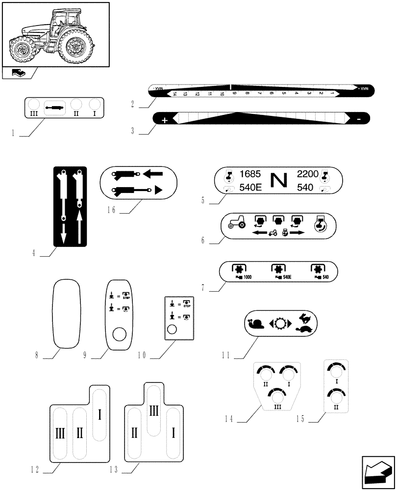 Схема запчастей Case IH FARMALL 85U - (1.98.0[04]) - DECALS (13) - DECALS