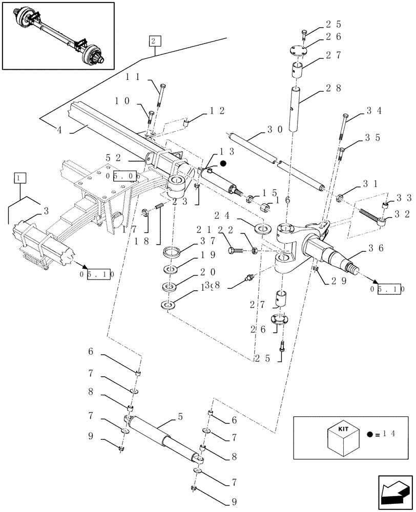 Схема запчастей Case IH LBX431S - (05.09[01]) - TANDEM AUTO-STEER AXLE WTHOUT BRAKES (05) - AXLE