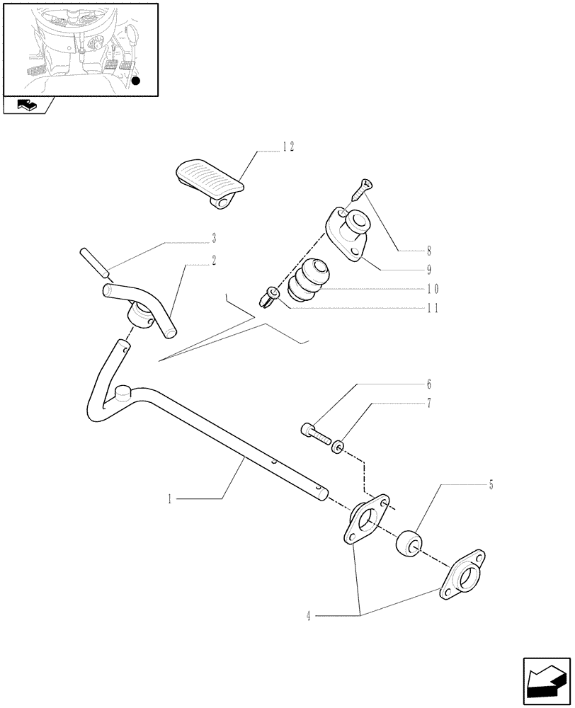 Схема запчастей Case IH FARMALL 105V - (1.92.10[01]) - ACCELERATOR PEDAL (10) - OPERATORS PLATFORM/CAB