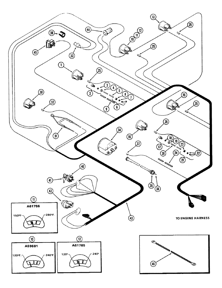 Схема запчастей Case IH 870 - (074) - INSTRUMENTS AND WIRING, (336B) DIESEL ENGINE (04) - ELECTRICAL SYSTEMS