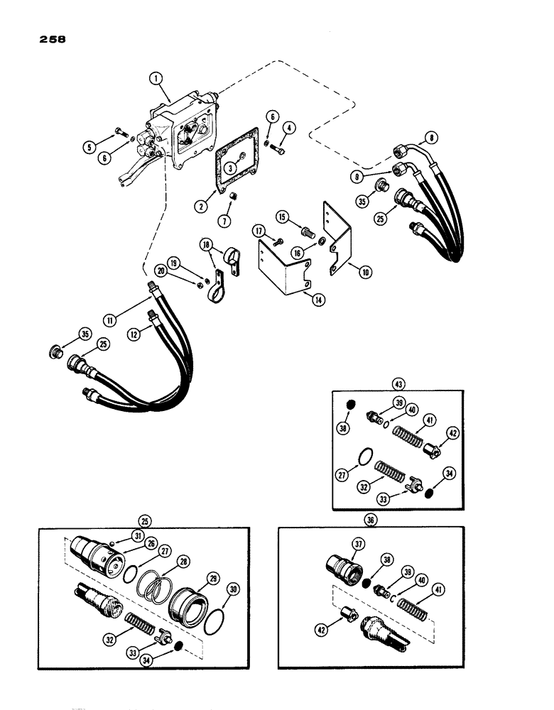 Схема запчастей Case IH 770 - (258) - BREAK-AWAY COUPLINGS & LINES (09) - CHASSIS/ATTACHMENTS