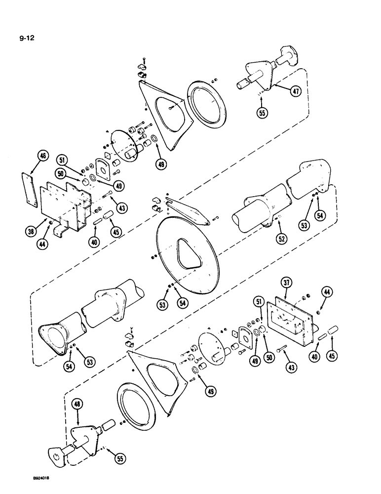 Схема запчастей Case IH 1010 - (9-012) - 6 BAT REEL, STEEL TINES, HART CARTER (58) - ATTACHMENTS/HEADERS