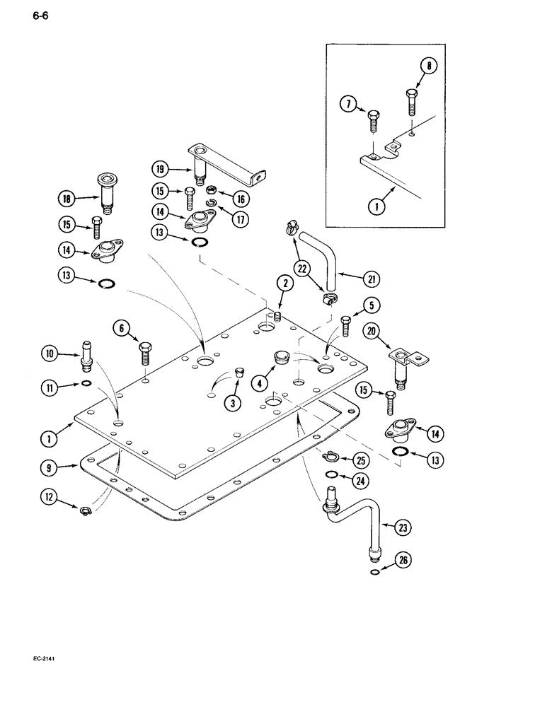 Схема запчастей Case IH 995 - (6-006) - CLUTCH HOUSING TOP COVER, TRACTOR WITHOUT CAB (06) - POWER TRAIN