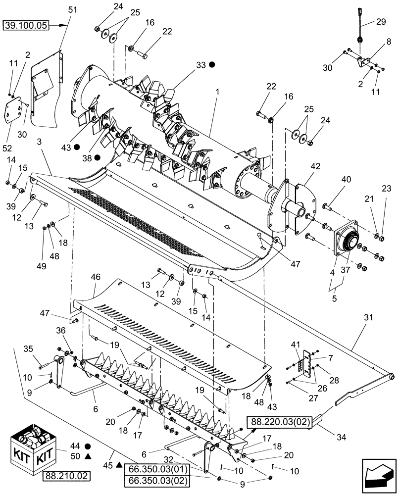 Схема запчастей Case IH 9120 - (88.210.06) - STRAWCHOPPER, STANDARD AND FINE (88) - ACCESSORIES