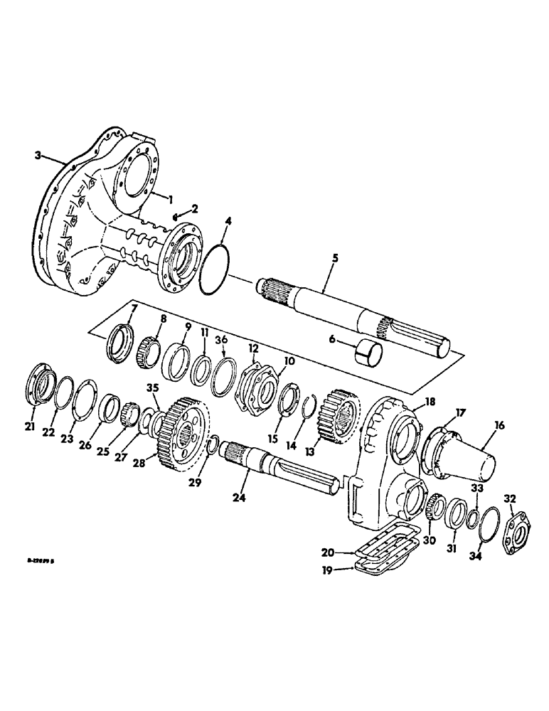Схема запчастей Case IH 2856 - (B-19) - POWER TRAIN, FINAL DRIVE, COUNTERSHAFT AND CARRIER, FARMALL TRACTORS WITH COTTON PICKER (03) - POWER TRAIN