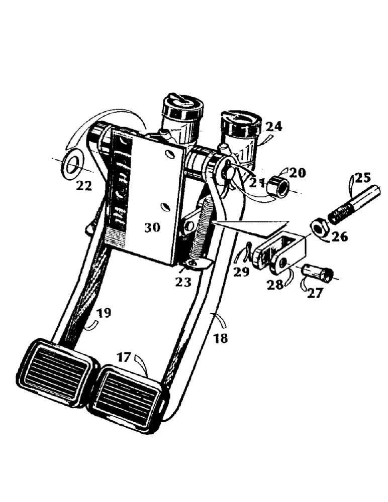 Схема запчастей Case IH 7000 - (A04-12) - MAINFRAME, BRAKE PEDALS Mainframe & Functioning Components