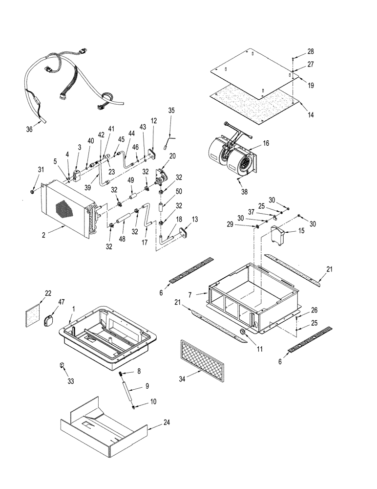 Схема запчастей Case IH STX275 - (09-42[01]) - AIR CONDITIONING - CLIMATE CONTROL UNIT, WITHOUT AUTO TEMP CONTROL (09) - CHASSIS