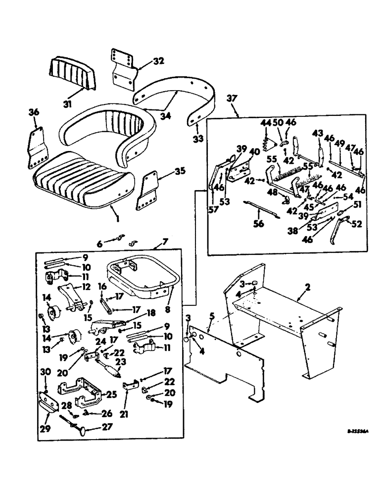 Схема запчастей Case IH 4166 - (13-07) - SUPERSTRUCTURE, VERTICAL ACTING SEAT (05) - SUPERSTRUCTURE