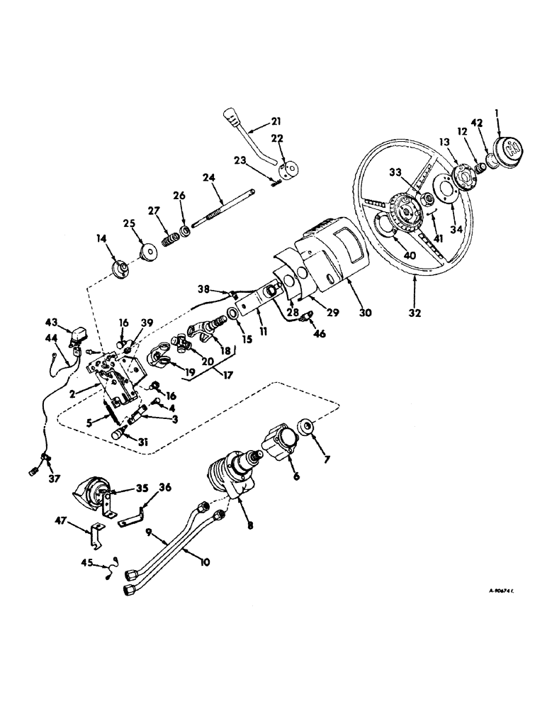 Схема запчастей Case IH 826 - (10-20) - HYDRAULICS, TILT STEERING WHEEL (07) - HYDRAULICS