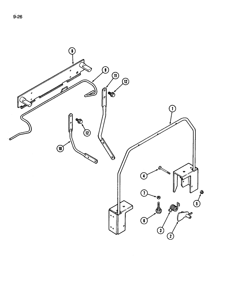 Схема запчастей Case IH 3594 - (9-026) - HOOD LATCH KIT, TRACTORS WITH LOADER (09) - CHASSIS/ATTACHMENTS