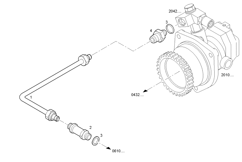 Схема запчастей Case IH F3BE0684G E901 - (2036.011) - FUEL LINES - RETURN TO FUEL PUMP 