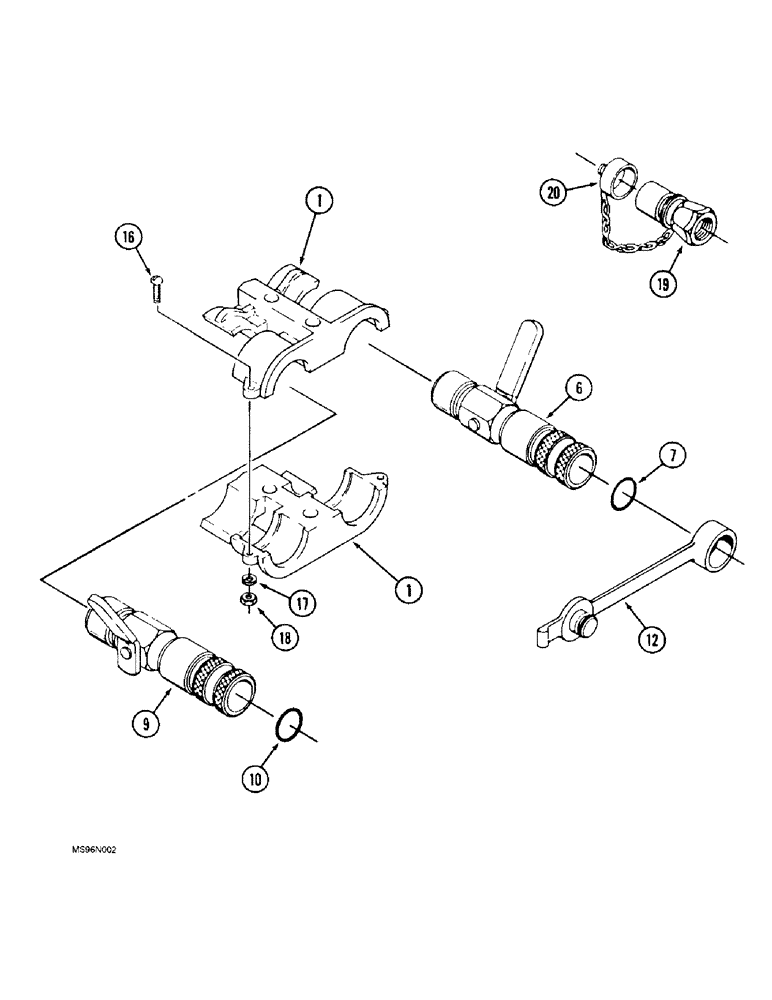 Схема запчастей Case IH 9330 - (8-062) - QUICK DISCONNECT COUPLER ASSEMBLY (08) - HYDRAULICS
