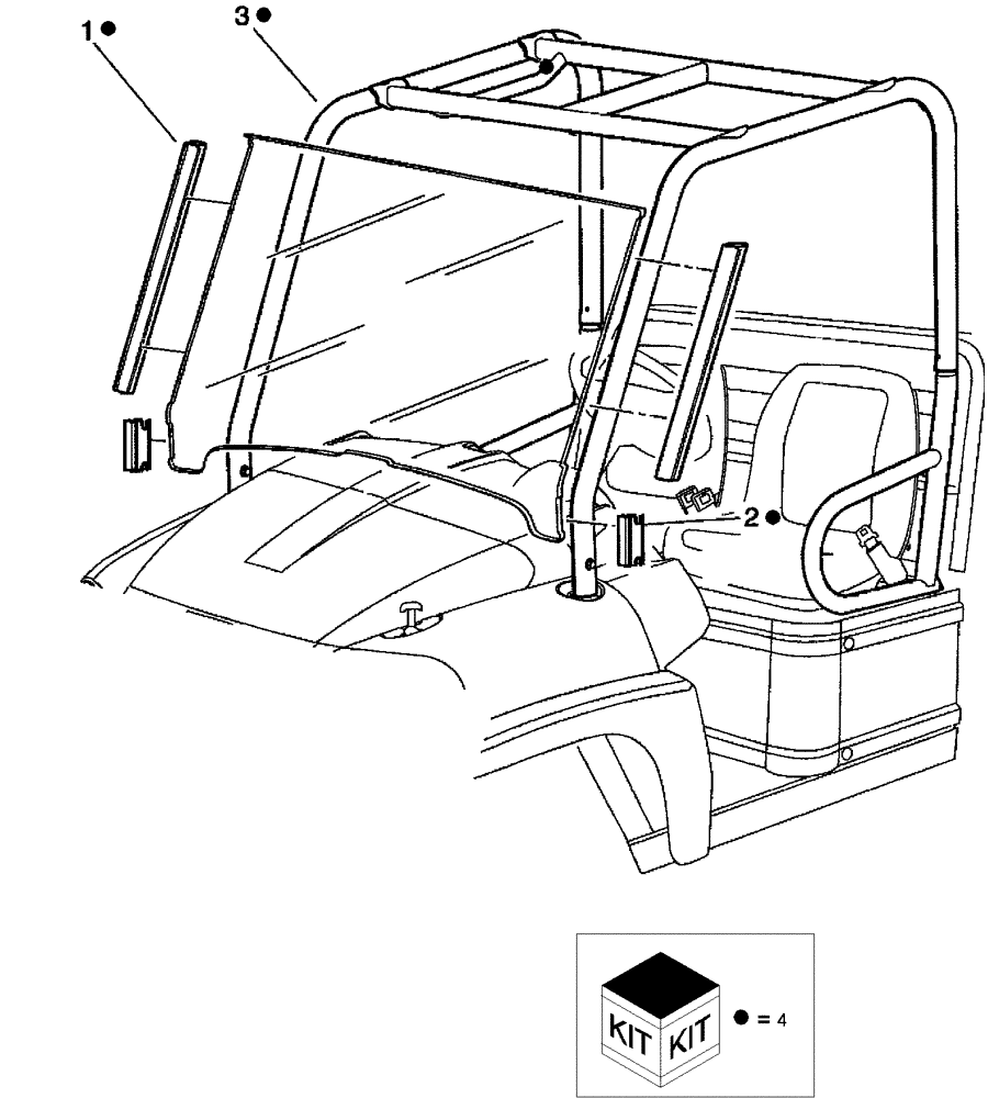 Схема запчастей Case IH SCOUT XL - (88.156.02) - DIA KIT, ONE PIECE WINDSHIELD (88) - ACCESSORIES