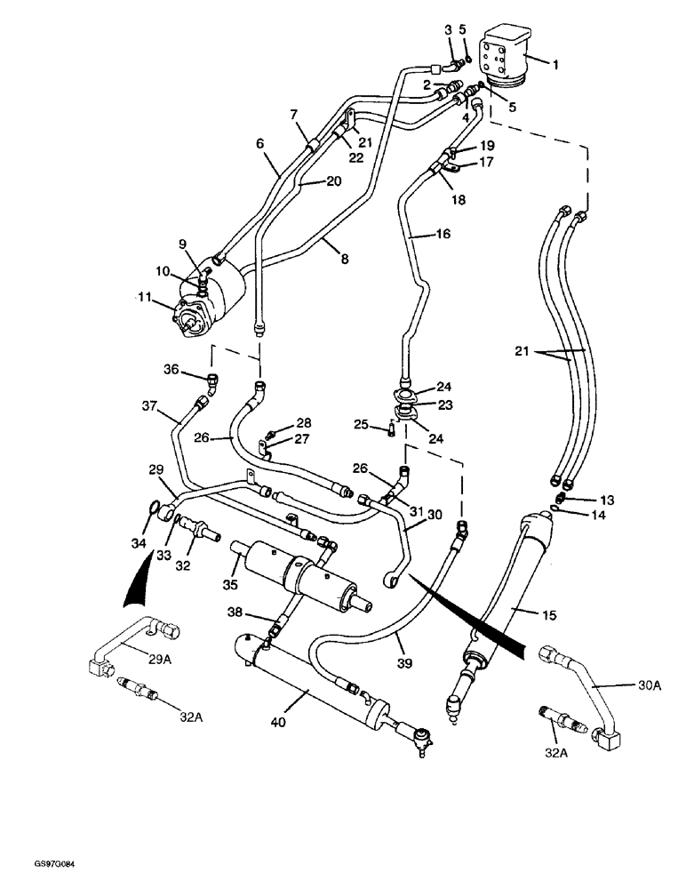 Схема запчастей Case IH 1212 - (5-08) - HYDROSTATIC POWER STEERING SYSTEM (05) - STEERING