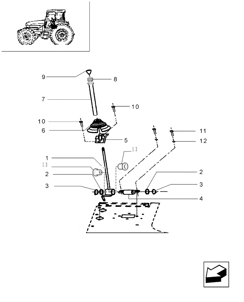 Схема запчастей Case IH JX65 - (1.92.0[06]) - CAB - REVERSER CONTROL - LEVER, COVERING, HANDGRIP AND CASING (10) - OPERATORS PLATFORM/CAB