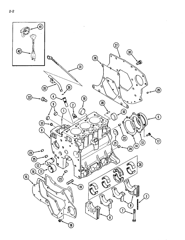Схема запчастей Case IH 1120 - (2-02) - CYLINDER BLOCK (02) - ENGINE